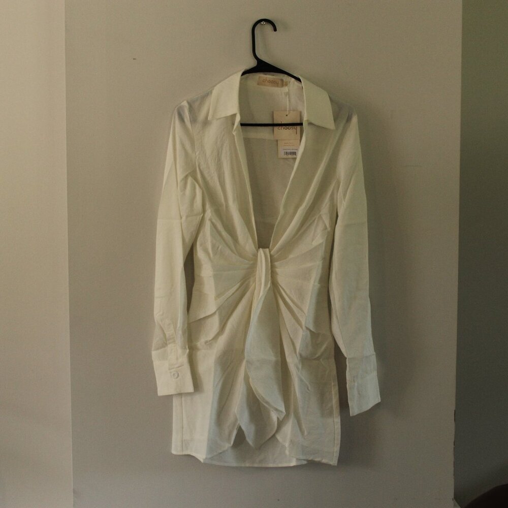 Choosy Crosby Plunging Shirt Dress Size 2 - Picture 2 of 10